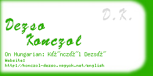 dezso konczol business card